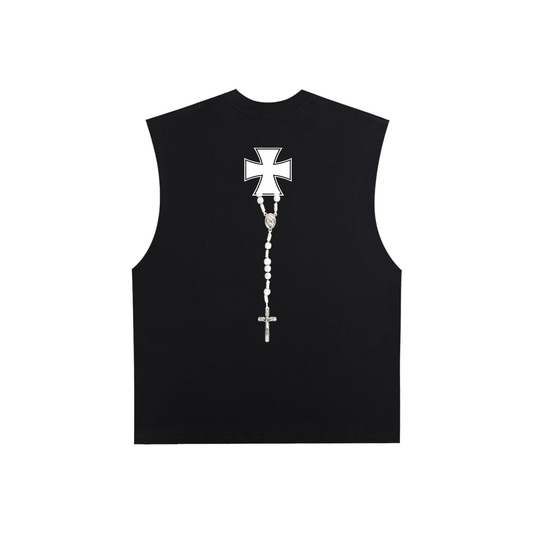 Raw Edge Cotton Tank Top