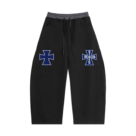 Plaid Waistband Barrel Sweatpants
