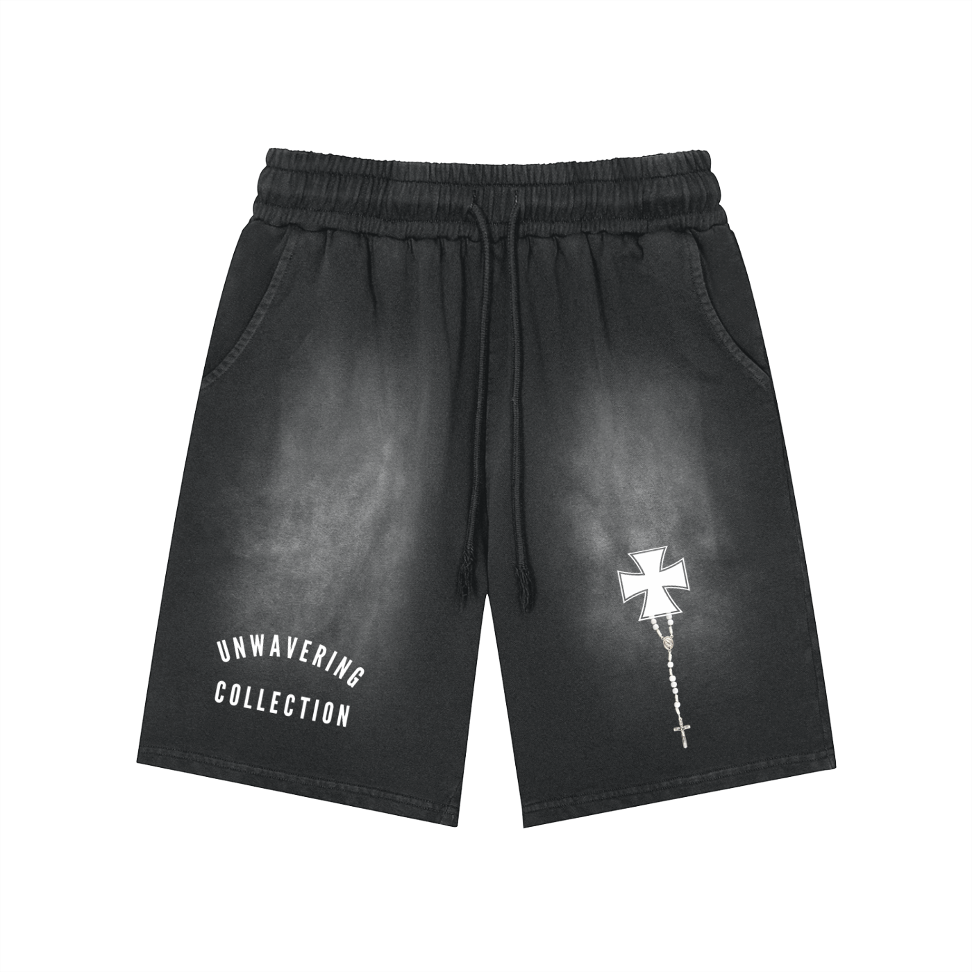 Shorts Lavados con Parche Rectangular