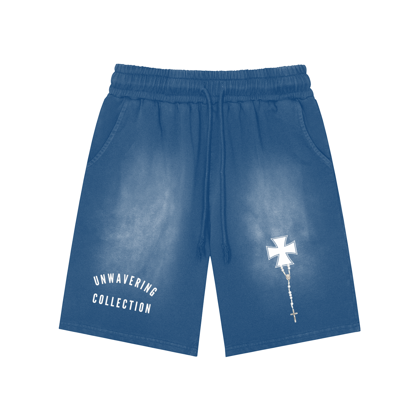Shorts Lavados con Parche Rectangular