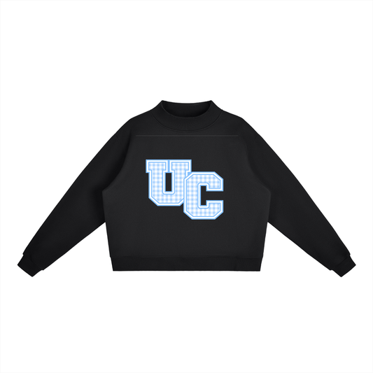 Essential Fleece Mock-Neck Crew Sweatshirt