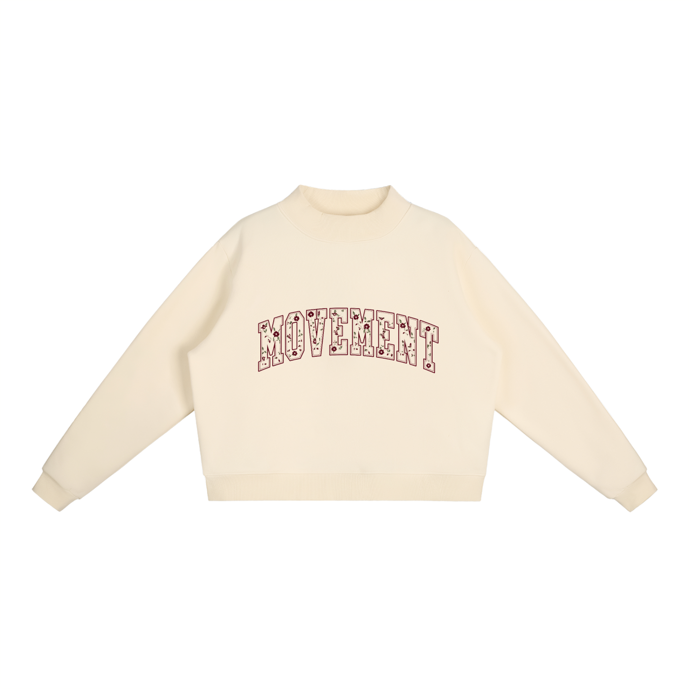 Essential Fleece Mock-Neck Crew Sweatshirt