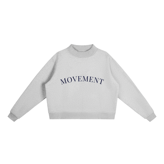 Essential Fleece Mock-Neck Crew Sweatshirt