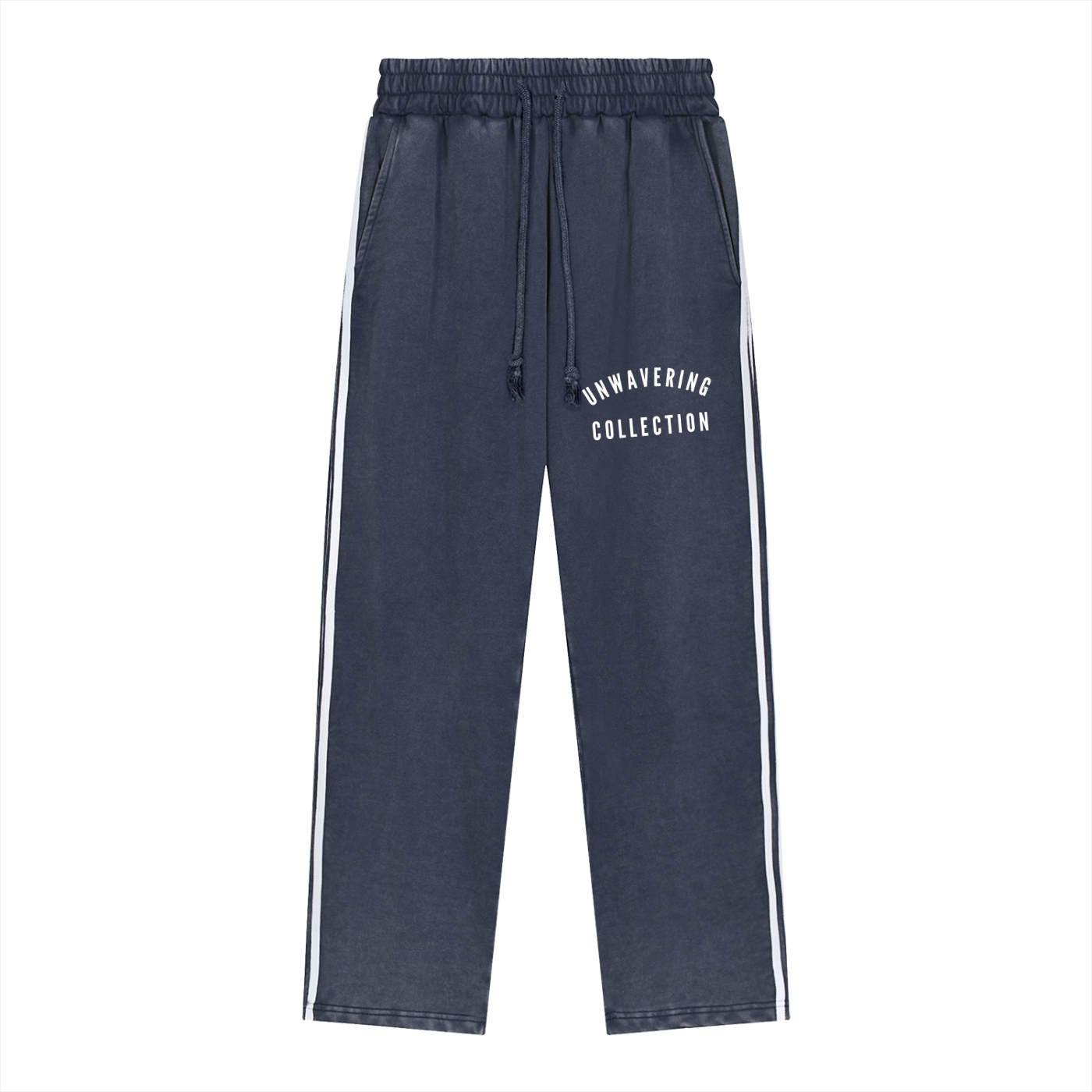 Pantalones de chándal con cinta de contraste y efecto lavado a la nieve